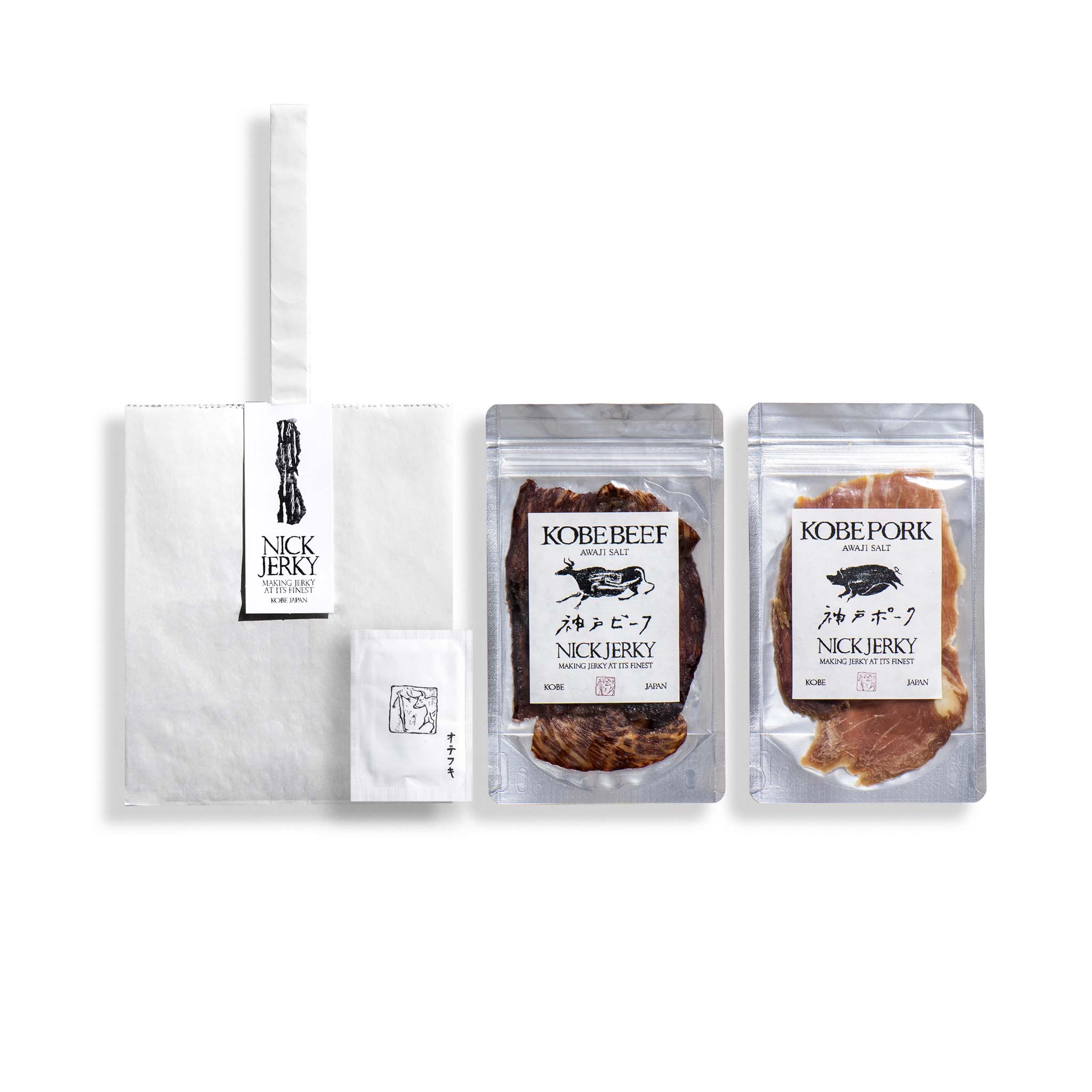 THE KOBE】神戸産ブランド肉ジャーキー2種｜手土産袋セット – NICKJERKY