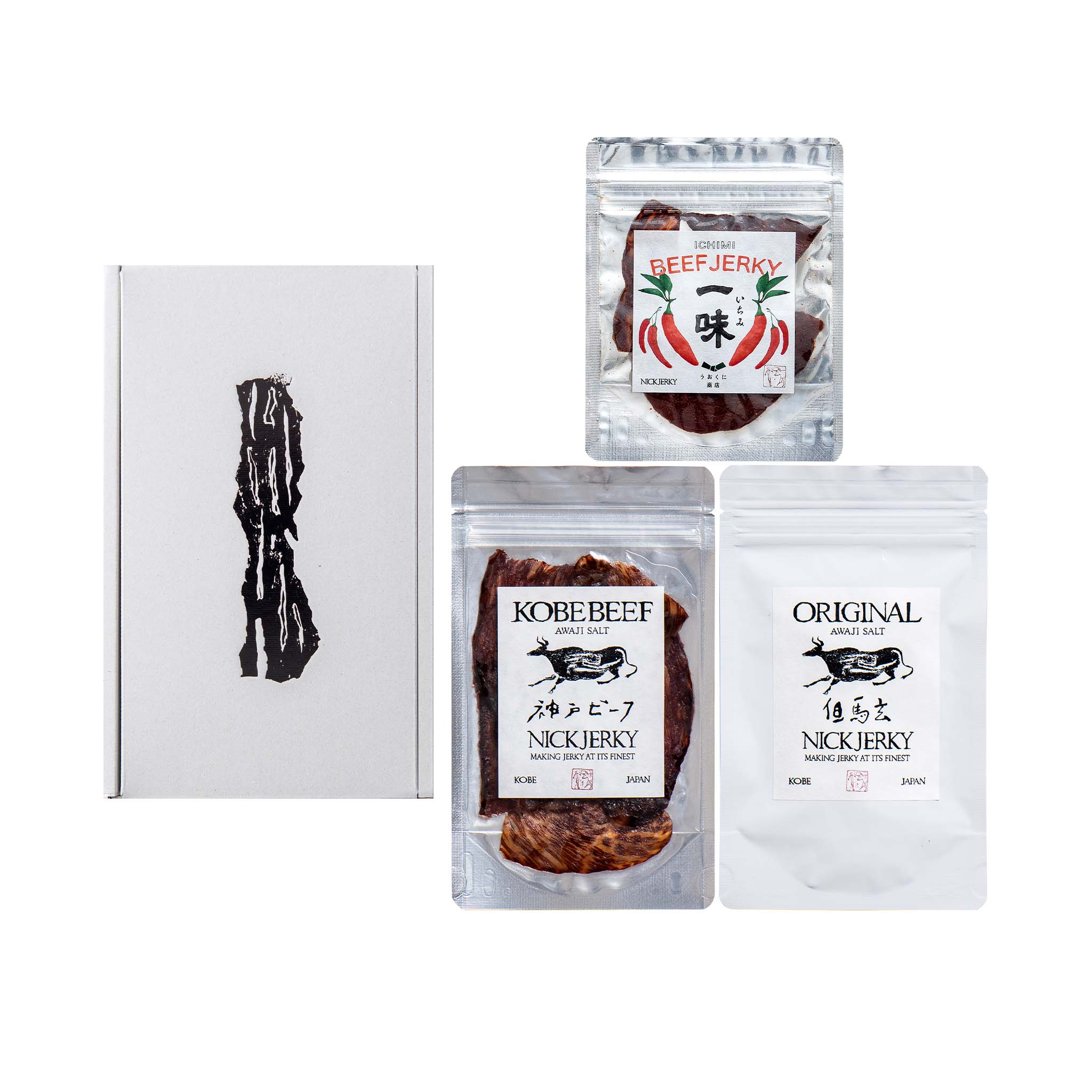 無添加熟成ビーフジャーキー3種 ギフトボックス M THE BEEF NICKJERKY ニックジャーキー
