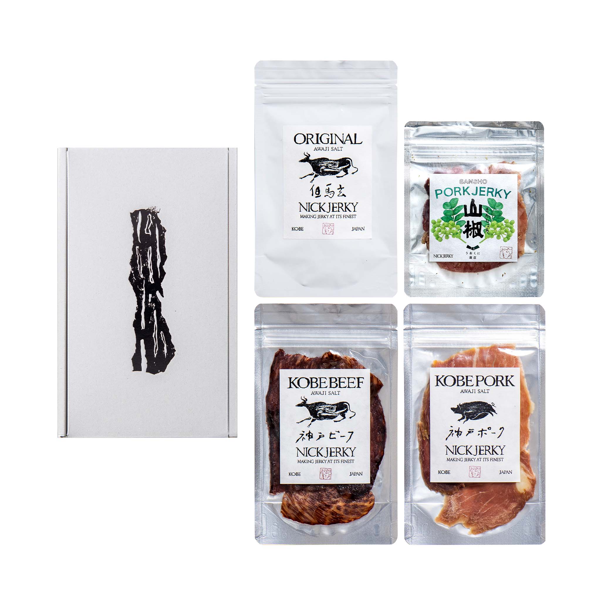 無添加熟成肉ジャーキー4種 ギフトボックス M THE NICK NICKJERKY ニックジャーキー