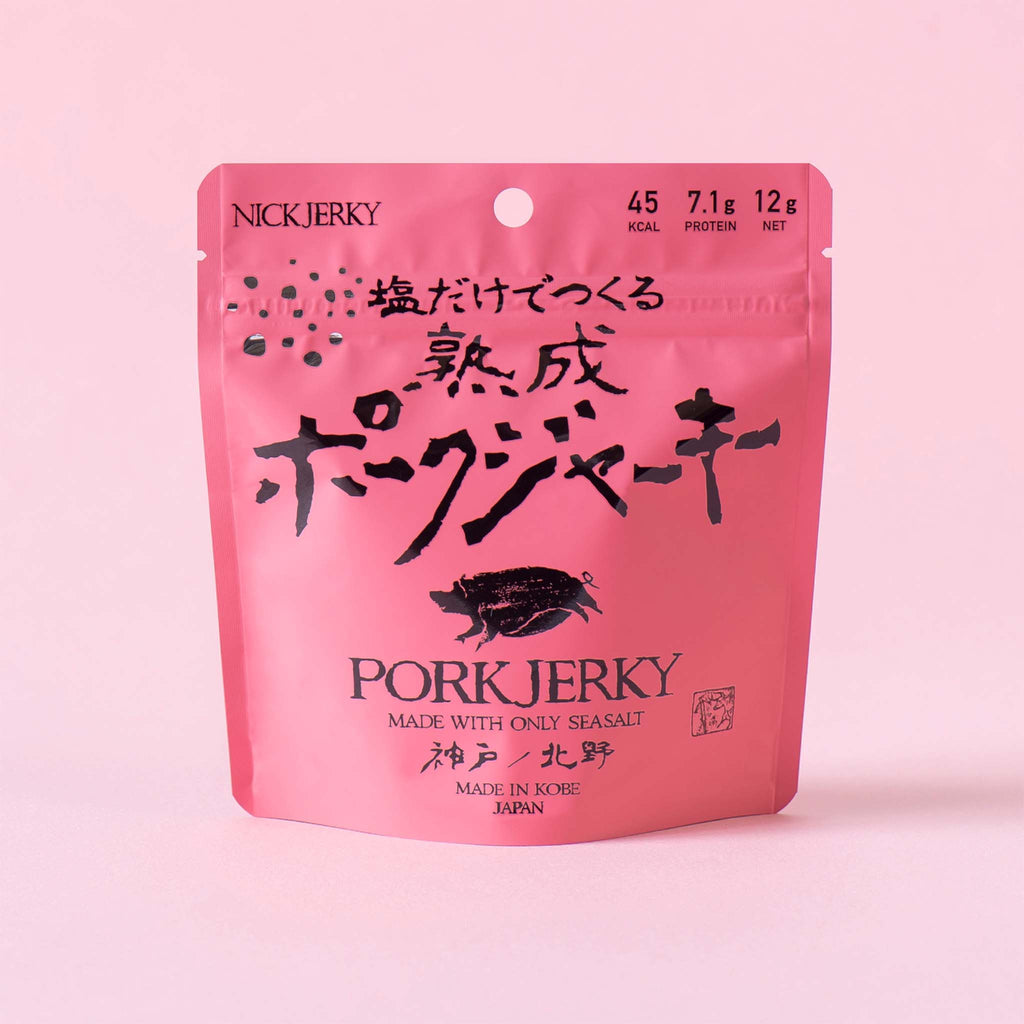 塩だけでつくる熟成ポークジャーキー 12g パッケージ表 NICKJERKY